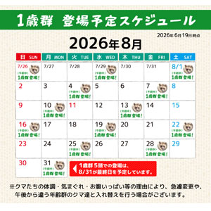 第2牧場に2025年生まれの子グマ達が登場予定!