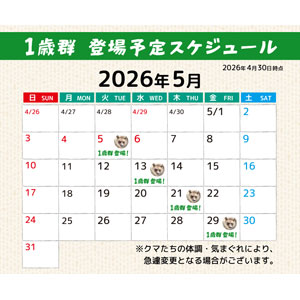 第2牧場に2025年生まれの子グマ達が登場予定！